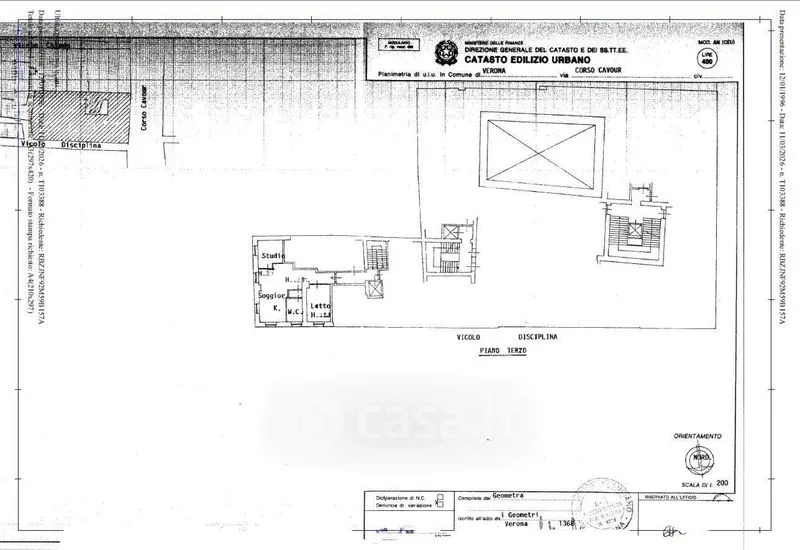 Plan - Rearranged Triplex with Parking in Corso Cavour, Verona