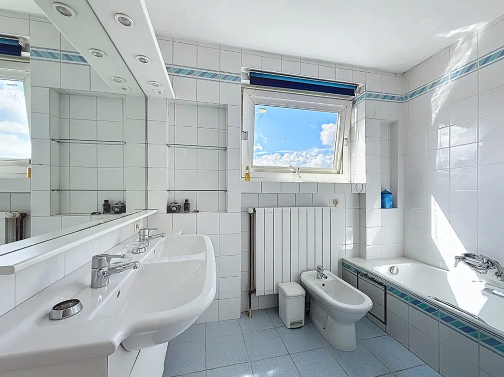 Bathrooms - Architectural 3-Front House with Terrace in Jette