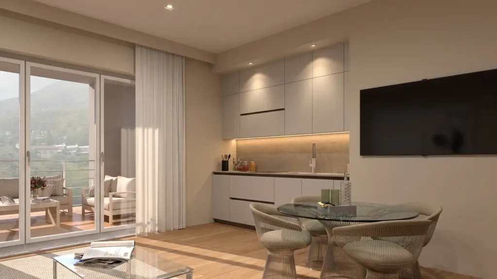 Séjour - New Studio with Panoramic Loggia in Toscolano Maderno