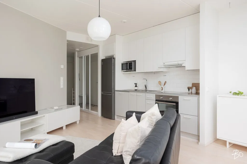 Living Room - Modern Apartment with Balcony in Jyväskylä Centre