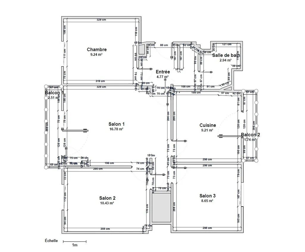 Plan - Appartement Traversant avec Balcons à Montpellier