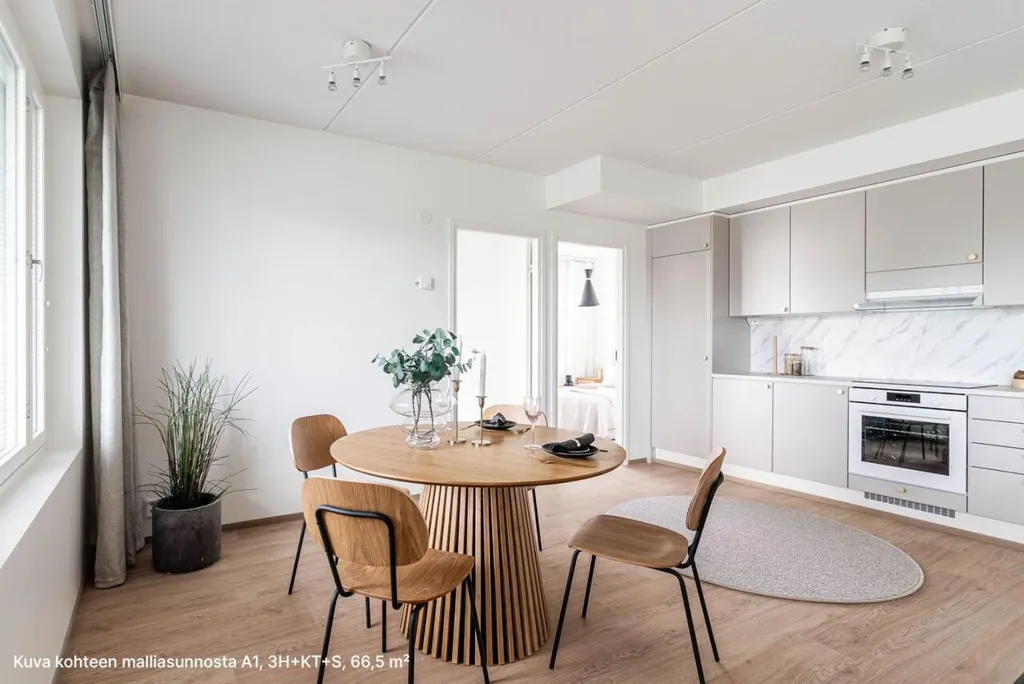 Söögituba - 3-Bedroom Apartment with Balcony in Klaukkala
