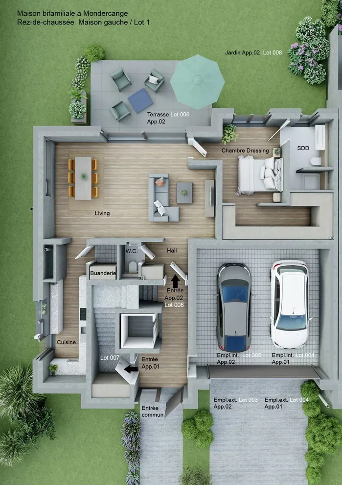 Floor Plan - Modern Residences with Terraces in Mondercange