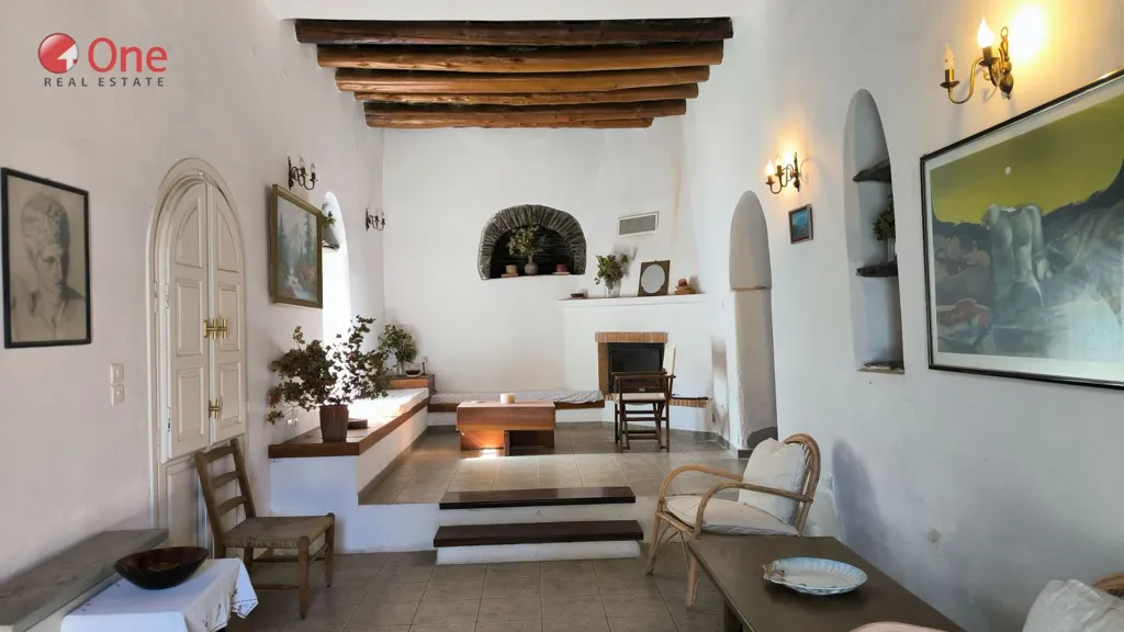 Soggiorno - 19th Century Stone House with Terrace in Mesaria