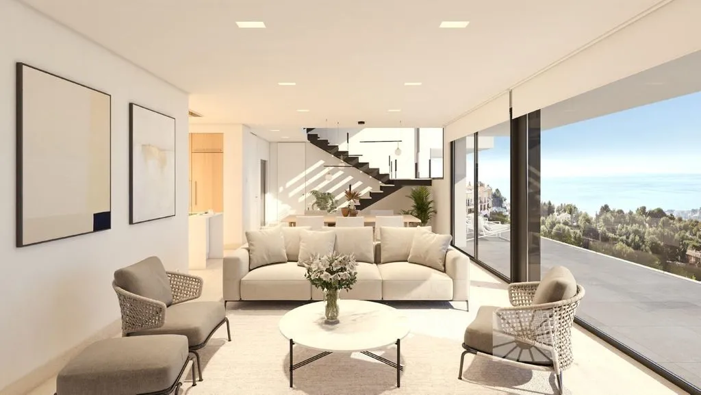 Living Room - Luxury Villa with Sea View in Altea
