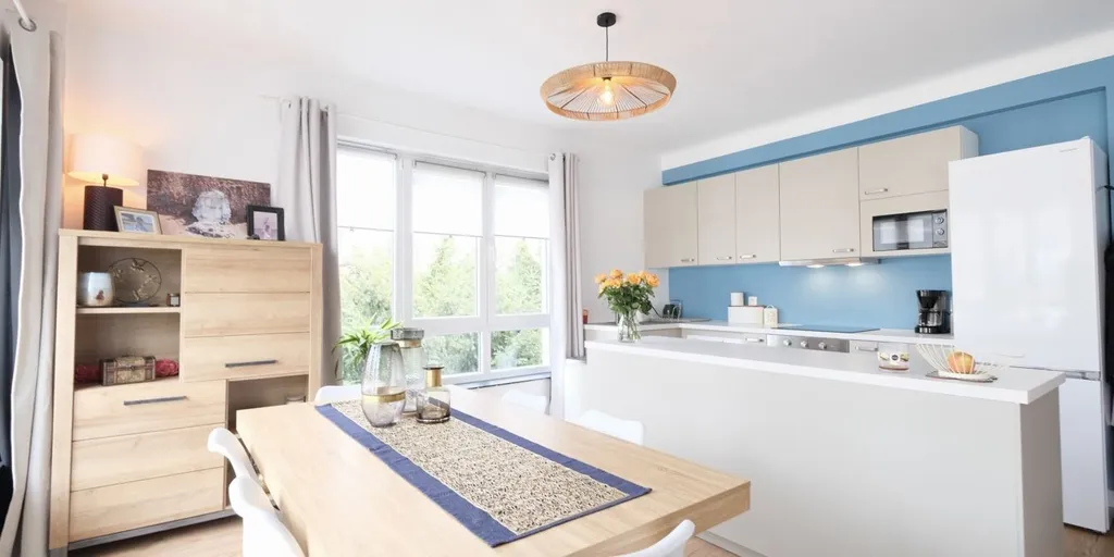 Köök - Bright Apartment with Garden Access in Dilbeek