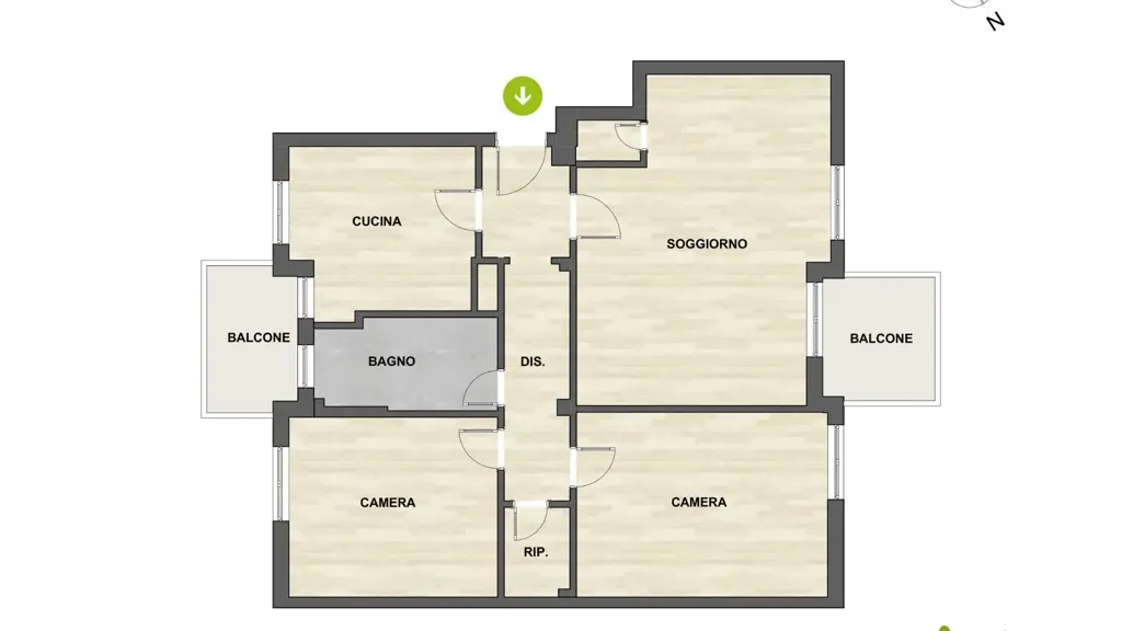 Plaan - Panoramic Three-Bedroom Apartment in Melegnano