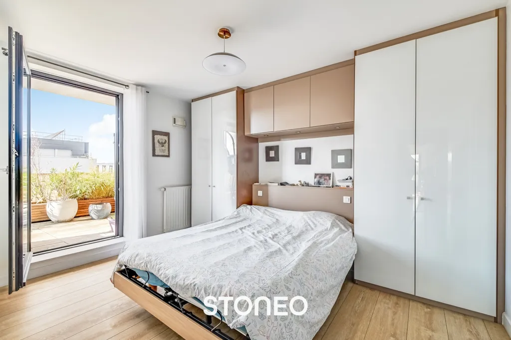 Chambres - Appartement 3 Pièces avec Terrasse à Paris 19
