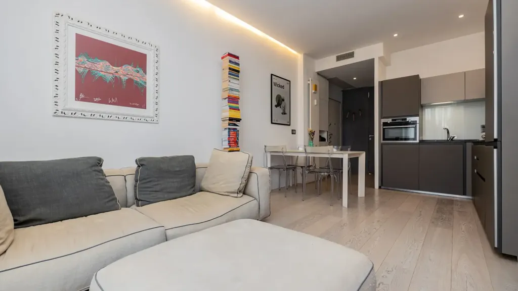 Living Room - Design Bilocale with Balcony in Milan