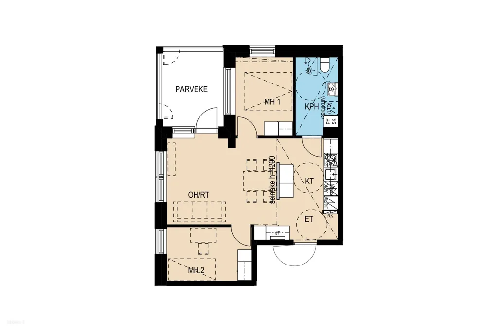 Plaan - Modern Apartment with Balcony in Turku Station North