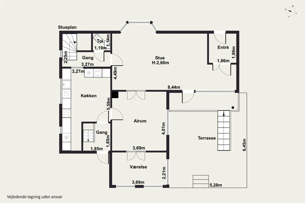 Plaan - Redbrick Villa with Garden in Faxe