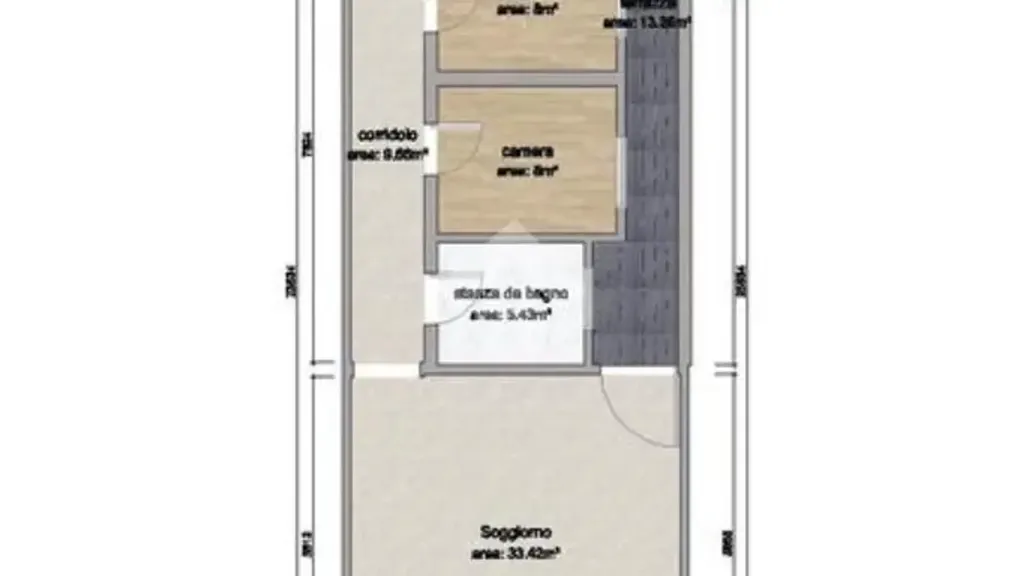 Plan - Trilocale with Seafront Access in Gallipoli