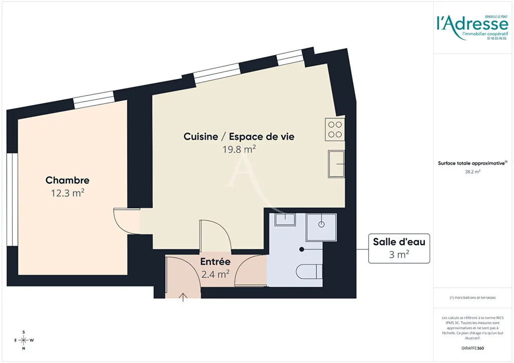 Plaan - Bright 2-Bedroom Flat with West View in Alfortville