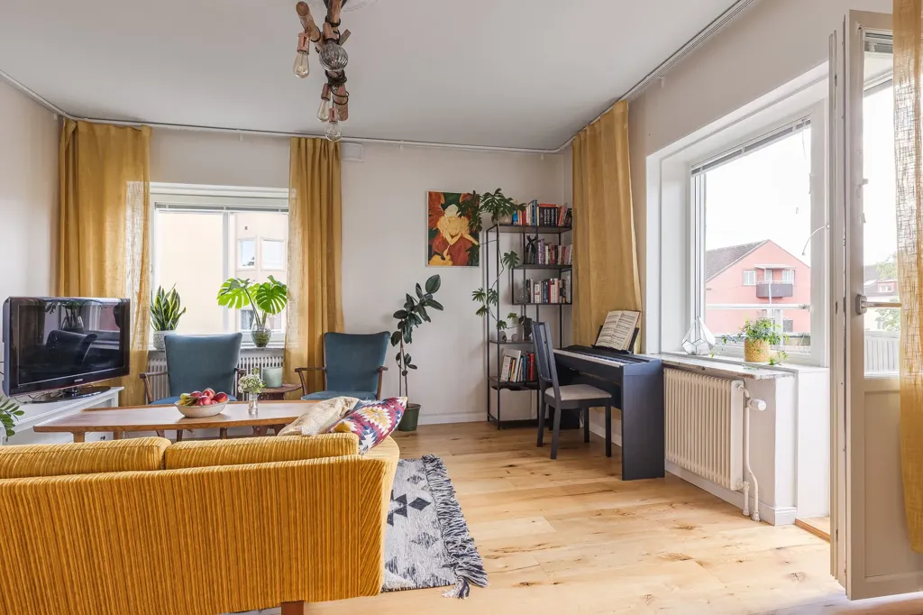 Séjour - Modern Flat with Balcony in Östergötland