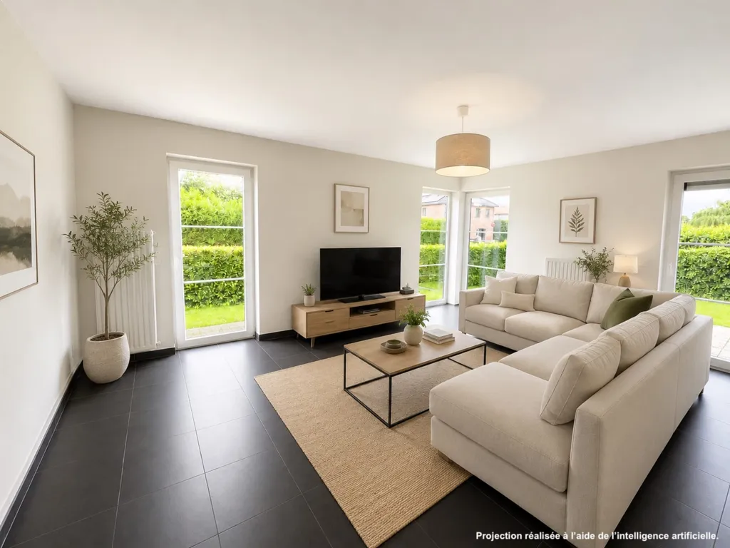 Living Room - Contemporary Villa with Garden in Wavre