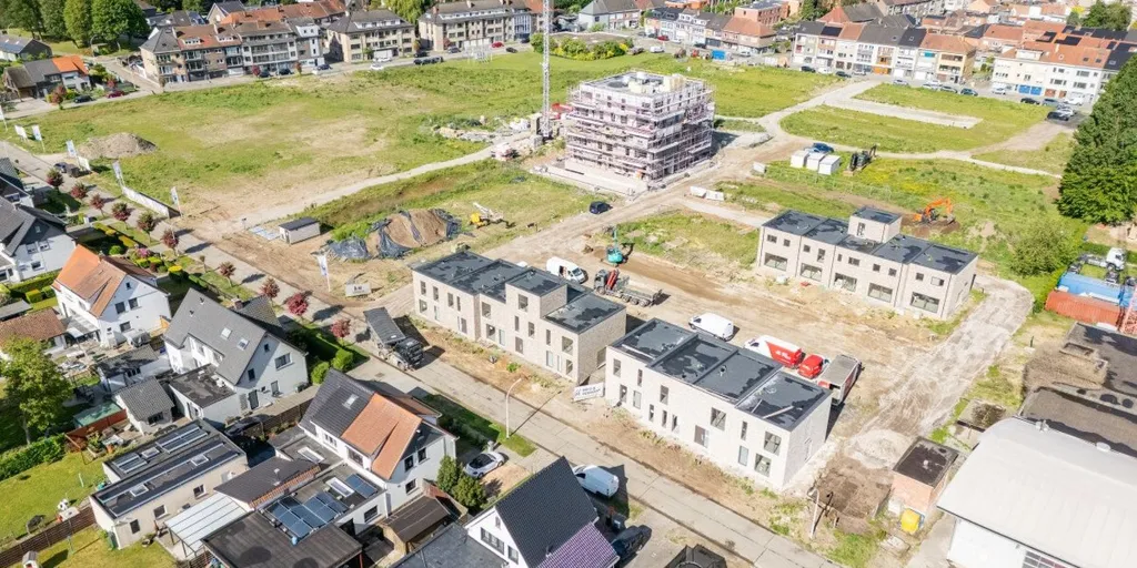 Vue aérienne - Appartement avec terrasse dans le VIERPARK à Zelzate