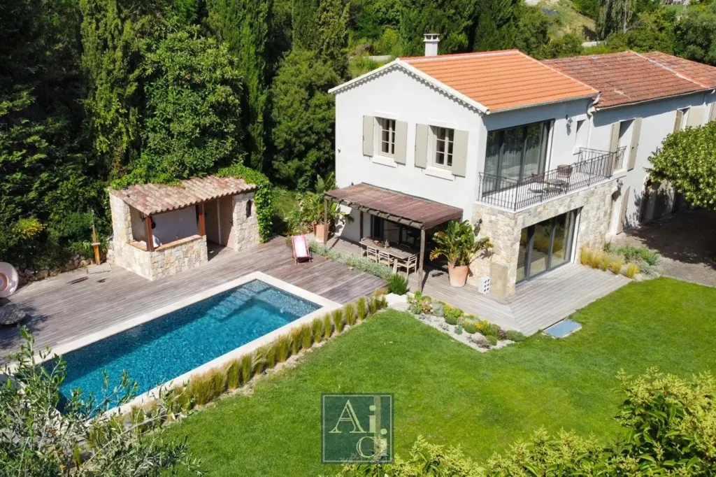 Vista aerea - Renovated Bastide with Pool near Cannes