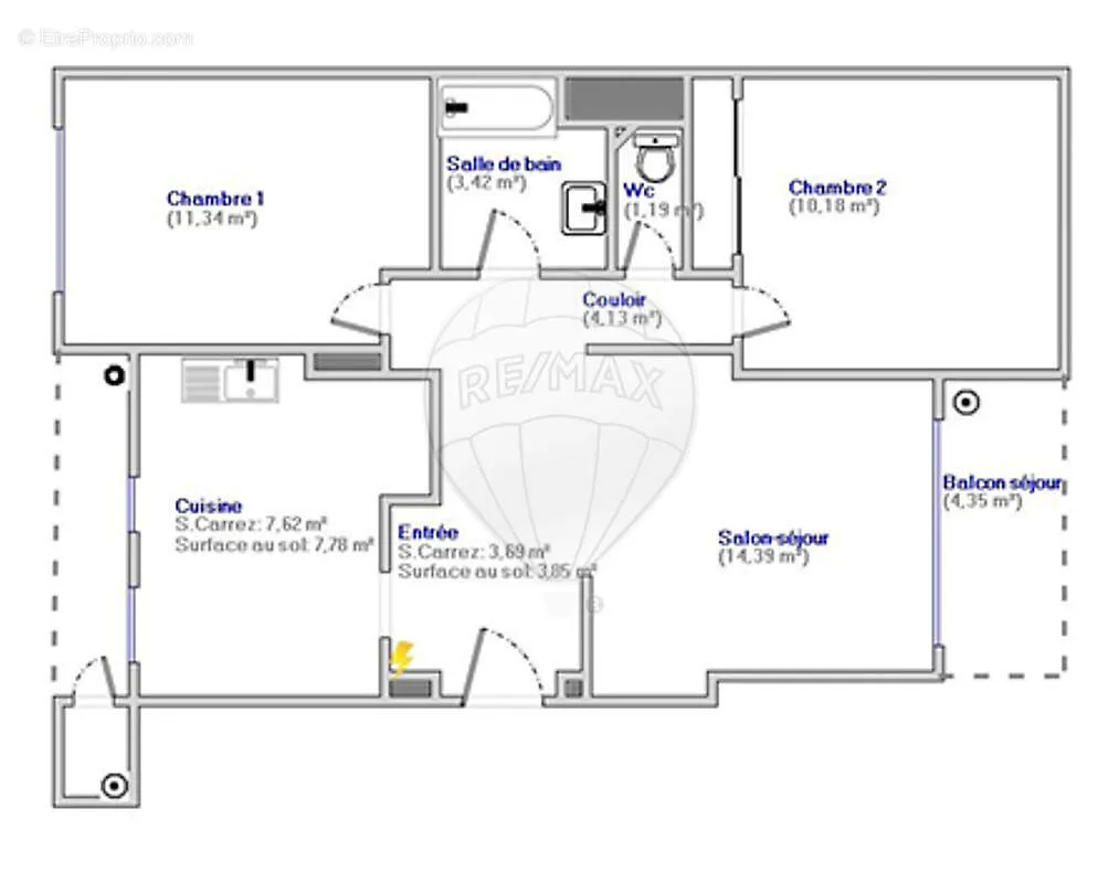 Planimetria - Traversant 2-Bed Apartment with Balcony in Nice West