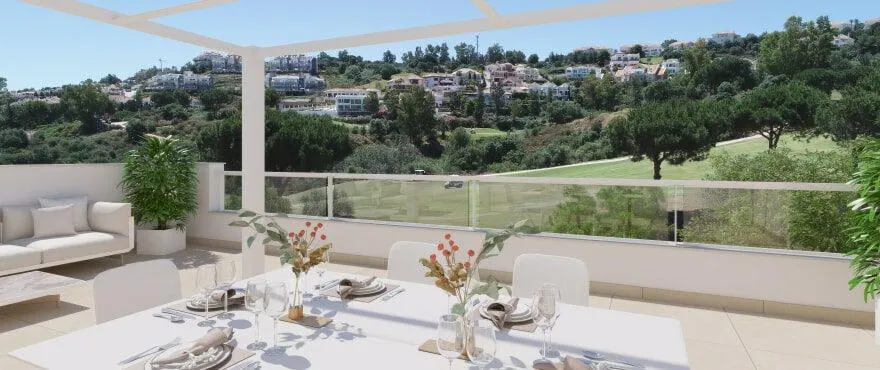 Terrasse - Contemporary Apartment with Golf Views in Mijas Costa