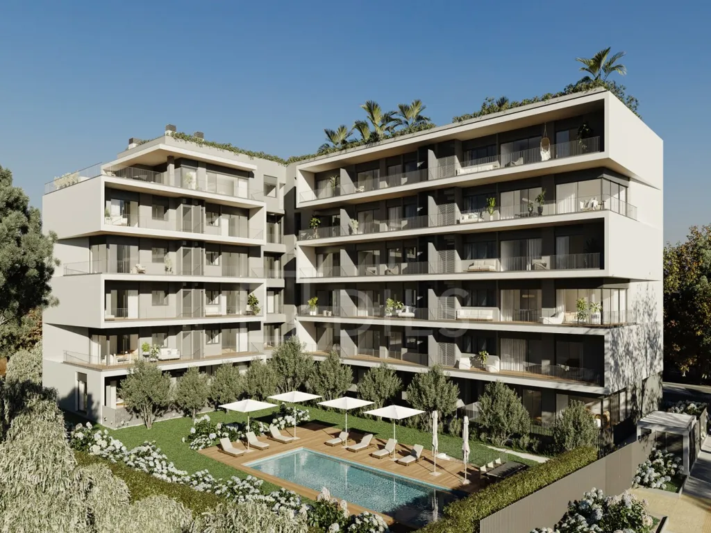 Aerial - Contemporary Apartment with Balcony in Carcavelos