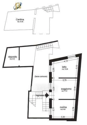 Planimetria - Three-Bedroom Flat in Corso Garibaldi, Nuoro