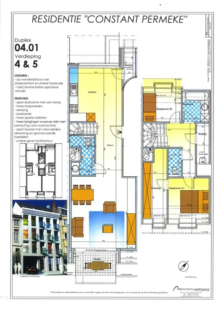 Plaan - Duplex Apartment with Terrace in Oostende
