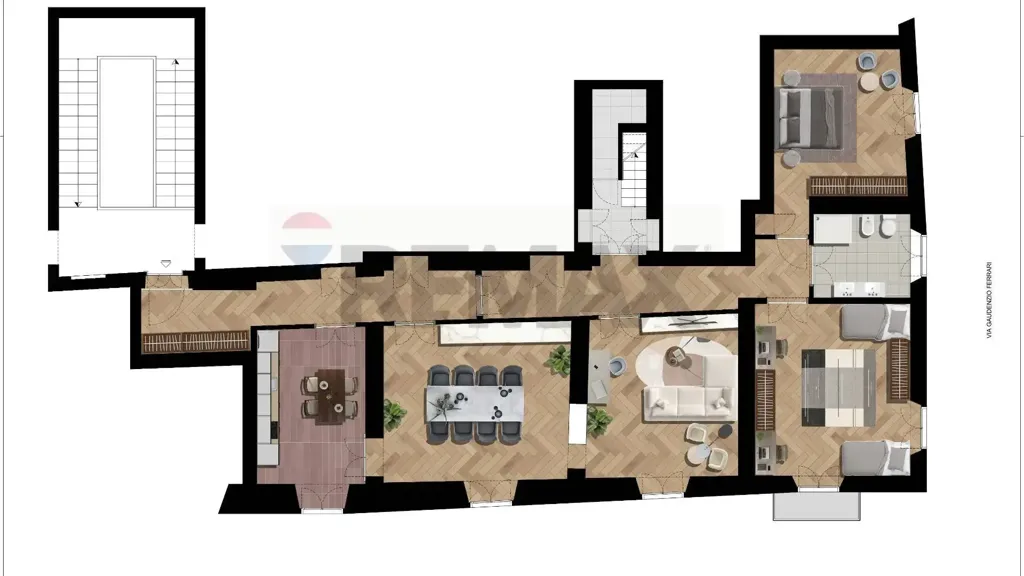 Plan - Historic Apartment with Double Balcony in Novara