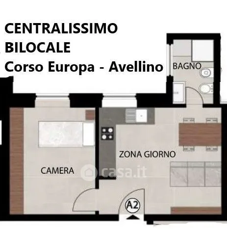 Plan - Modern Bilocale in Central Avellino