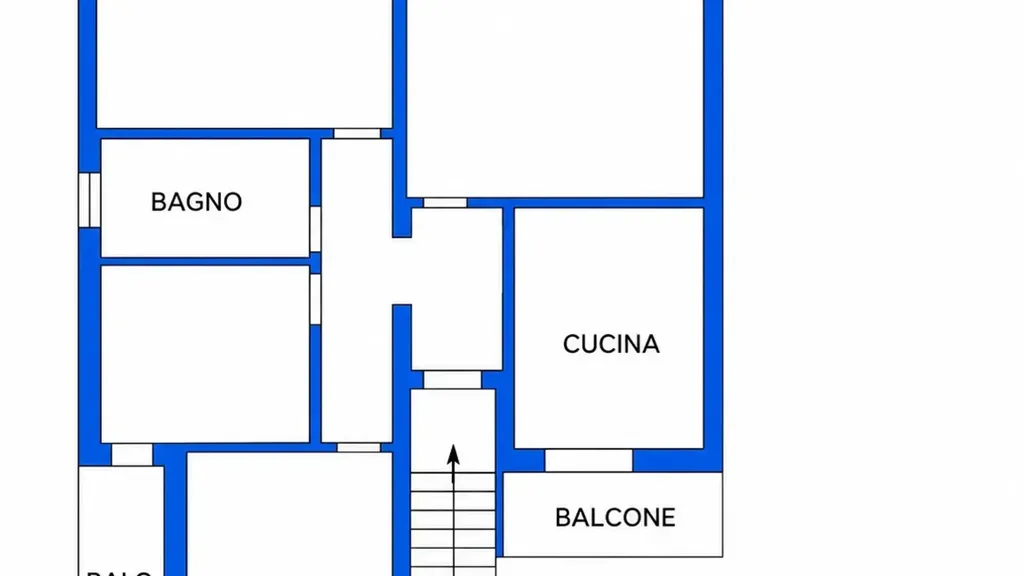 Plan - Quadrilocale with Balconies in Albano Laziale