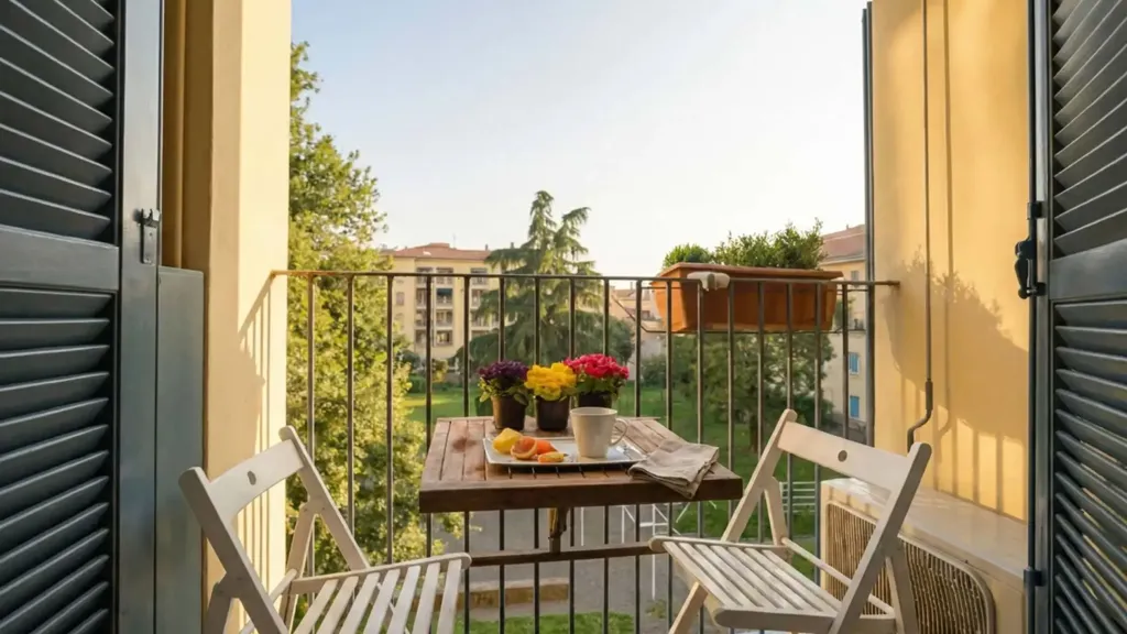Balcony - Studio Apartment with Balcony in Milan