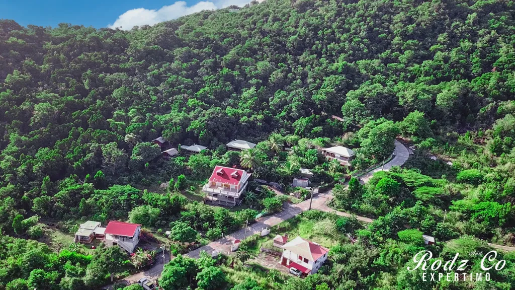 Vue aérienne - Propriété Écoresponsable avec Vue Mer à Terre-de-Bas