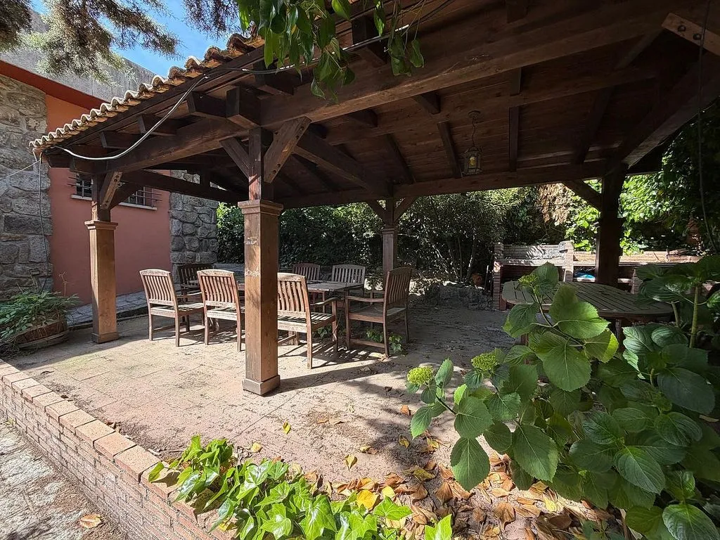 Terrace - Stone Chalet with Pool in Parquelagos