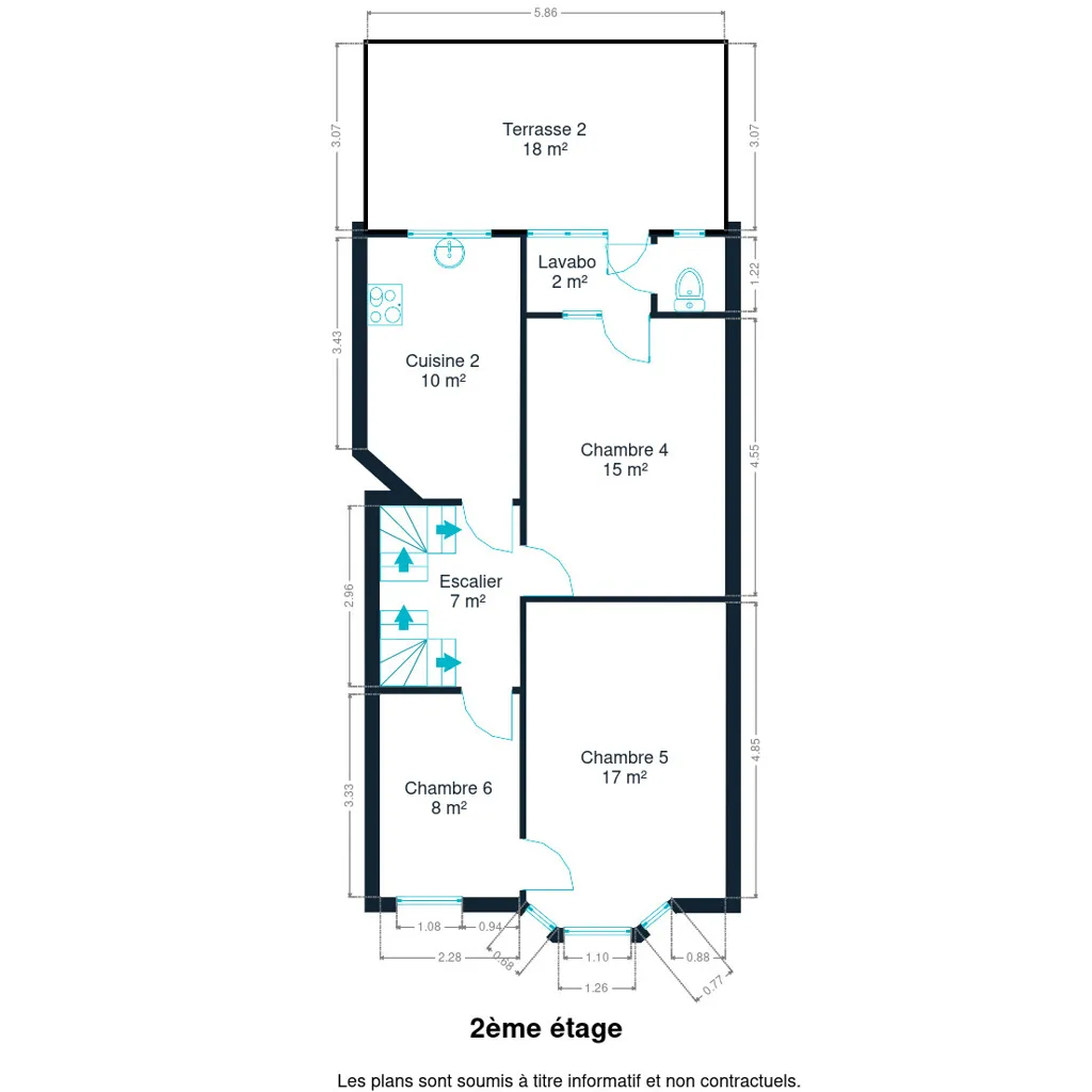Plan - Immeuble Duplex avec Jardin à Jette