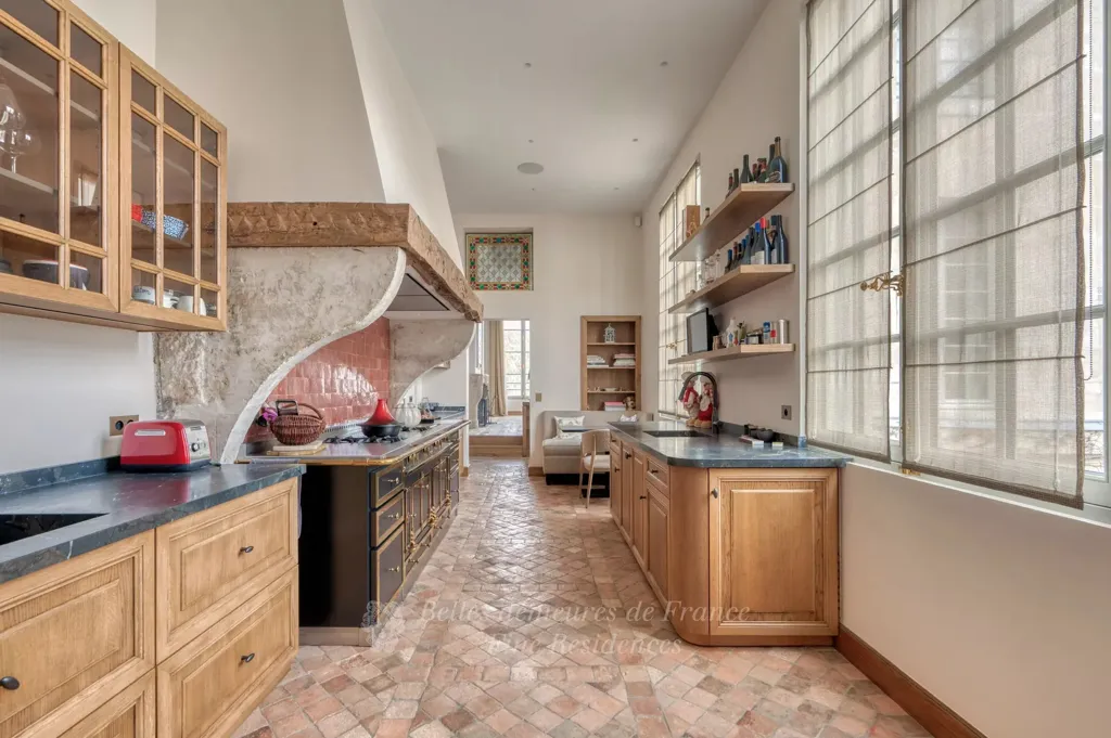 Kitchen - Period Charm Triplex with Seine View in Paris 5th