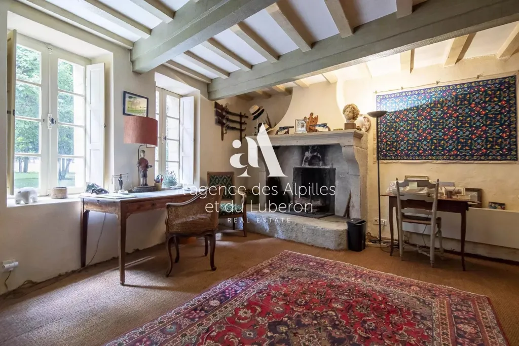 Living Room - Authentic Stone Mas with Pool near Avignon TGV