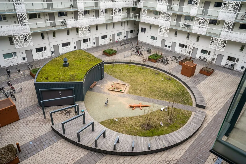 Aerial - Modern Flat with Balcony in Almedal