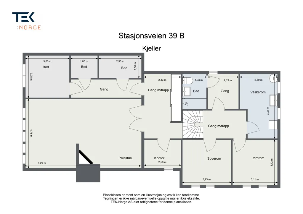 Planimetria - Detached House with Garden in Blommenholm