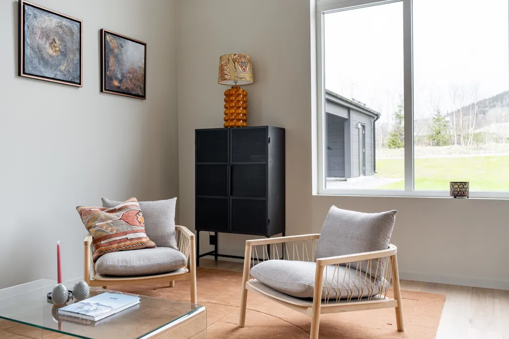 Séjour - Modern Apartment with River View in Duved