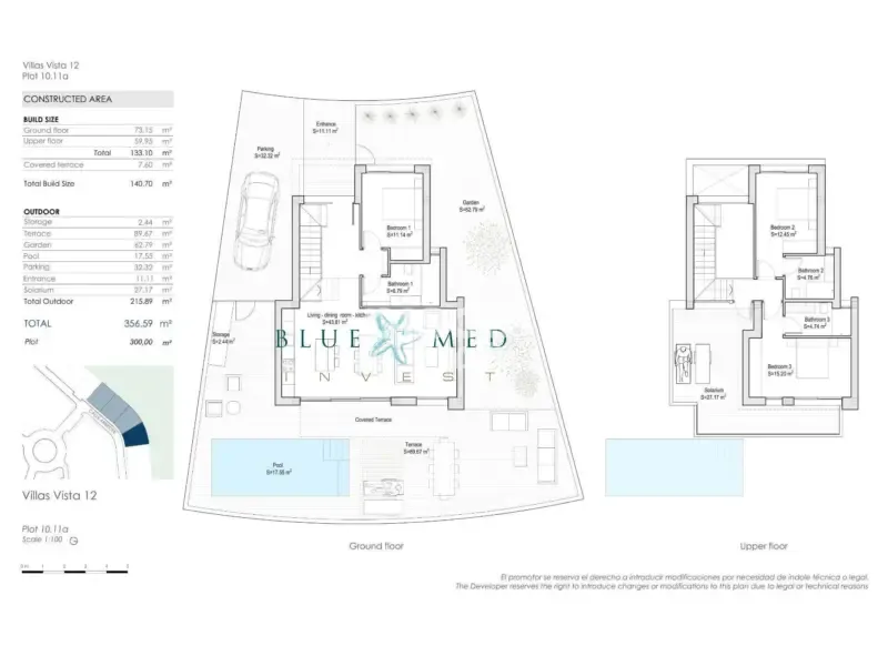 Floor Plan - New Build Villa with Pool in Roda Golf, Murcia