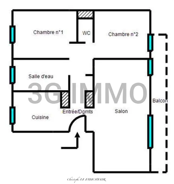 Planimetria - Viager Apartment with Sea View in Bastia