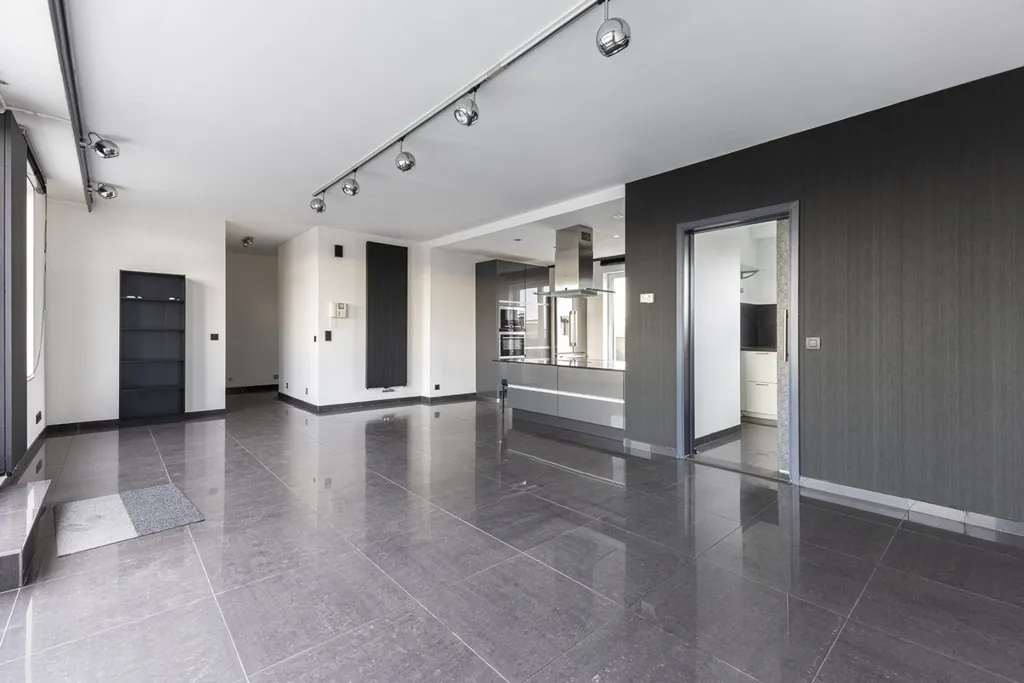 Living Room - Dutch-Style Apartment with Panoramic View in Deurne