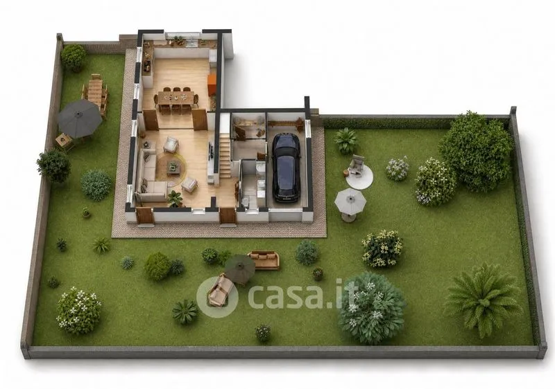 Plan - Modern Bifamily Villa with Garden in Cavezzo