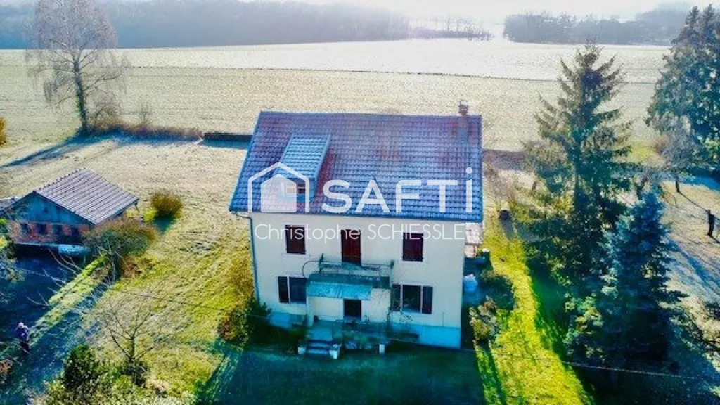Vue aérienne - Maison de Campagne avec Jardin à Grandvillars