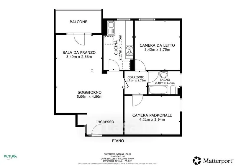 Planimetria - Apartment with Sea View in Grado