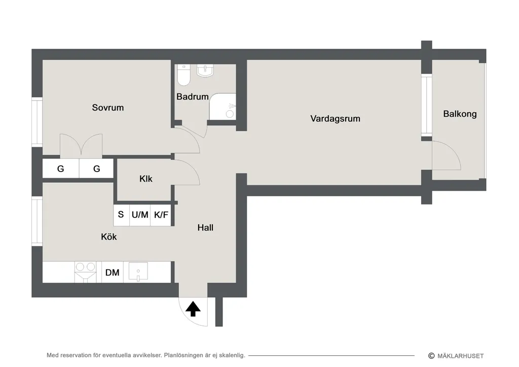 Plaan - Renovated Two-Bedroom Flat with Balcony in Malmgården