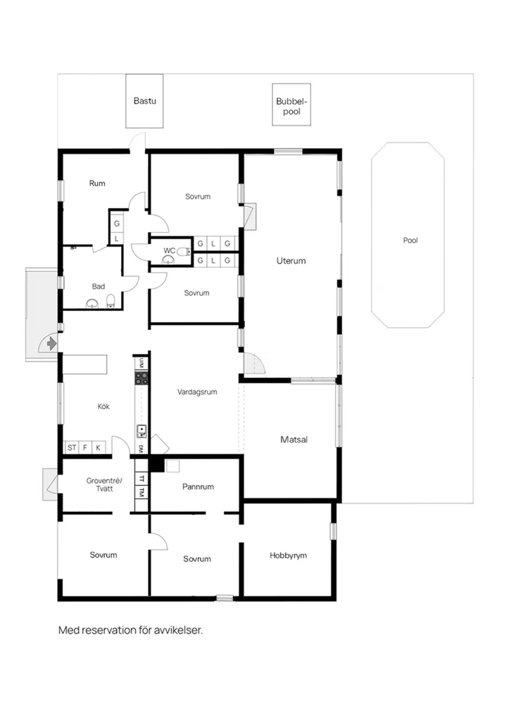 Plan - One-Storey Villa with Pool in Lerdala