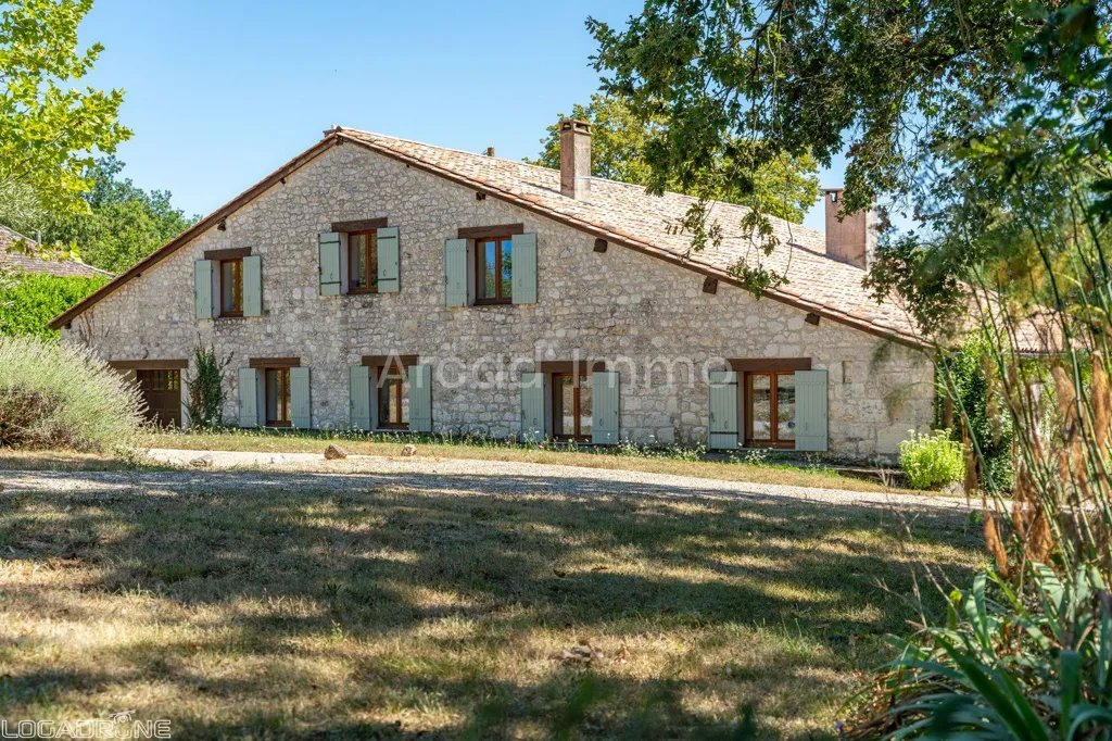Extérieur - Maison avec Piscine et Vue sur la Vallée à Eymet