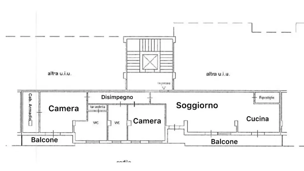 Planimetria - South-Facing Apartment with Balcony in Cosenza