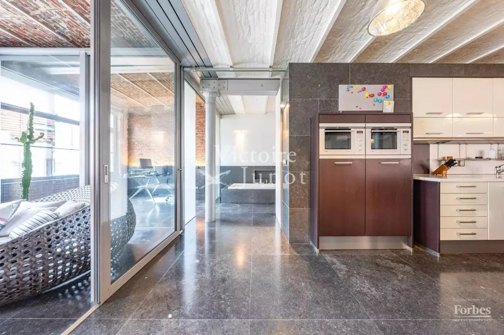 Cuisine - Loft 2 Chambres avec Parking à Bruxelles
