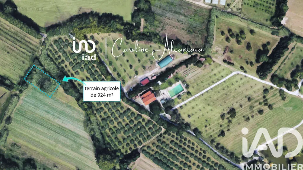 Vue aérienne - Terrain Agricole à Le Soler avec Canal d'Arrosage